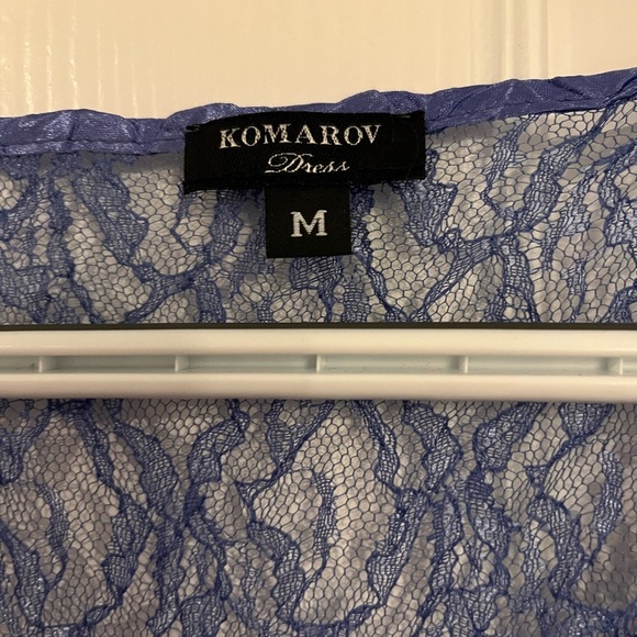 KOMAROV Beaded Charmeuse & Chiffon Tiered Dress Size M - Picture 8 of 10